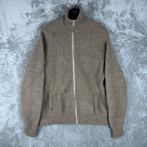 Vintage LL Bean 100% Wool Full Zip Sweater Womens XL 90s USA Western Utility
